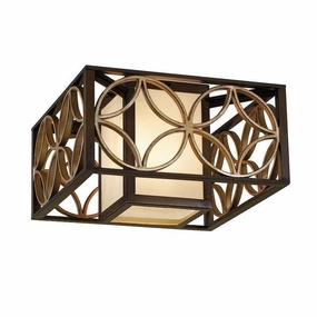 Feiss Remy Bronze & Gold Art Deco Flush Ceiling Light simple ceiling design light