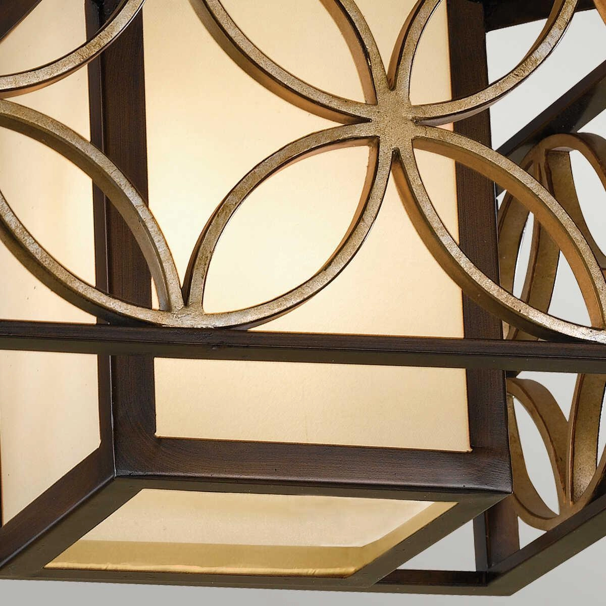 Feiss Remy Bronze & Gold Art Deco Flush Ceiling Light