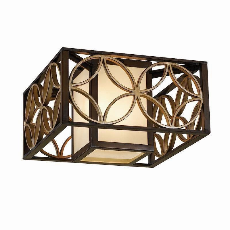 Feiss Remy Bronze & Gold Art Deco Flush Ceiling Light simple ceiling design light