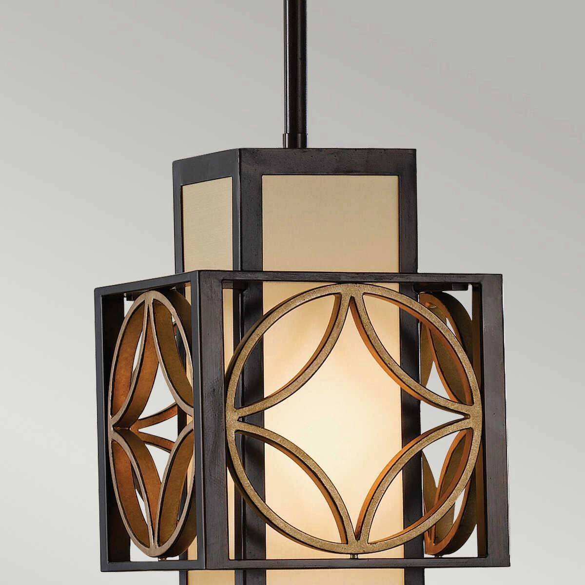 Feiss Remy Bronze And Gold Small Ceiling Pendant Light
