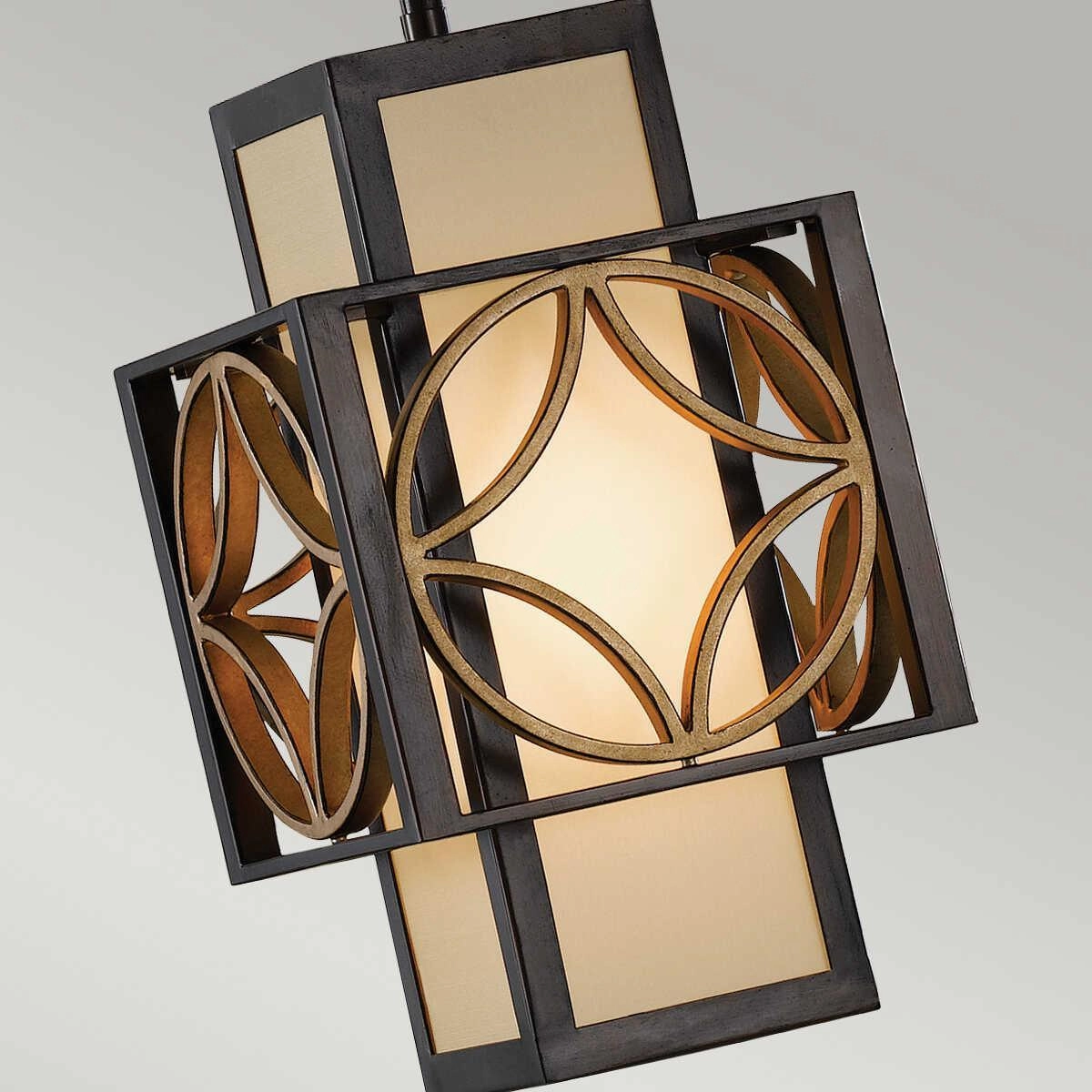 Feiss Remy Bronze And Gold Small Ceiling Pendant Light