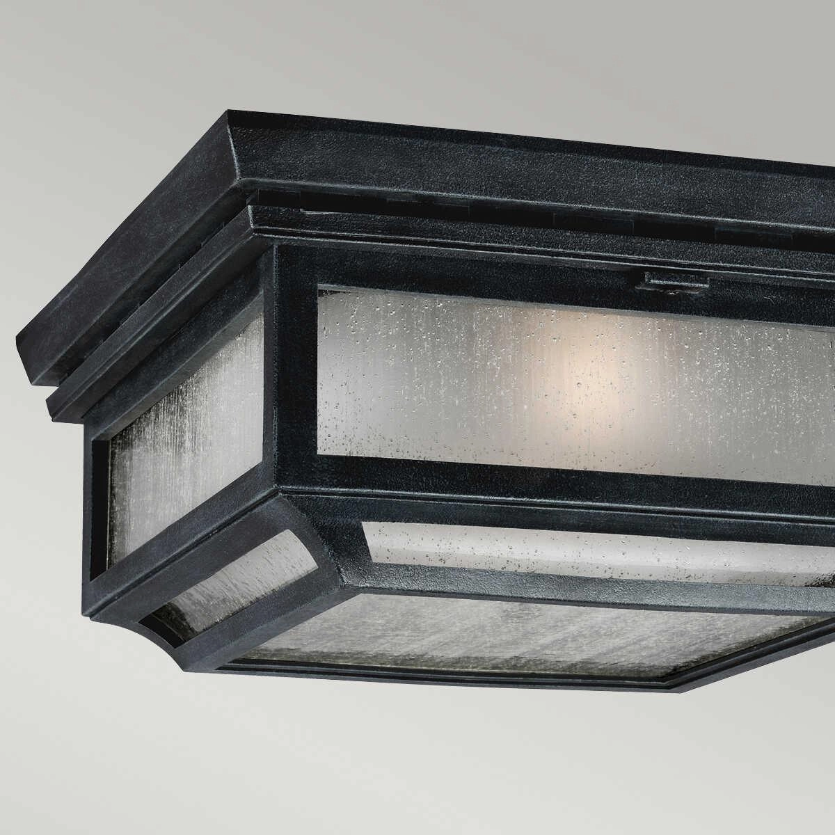 Feiss Shepherd Outdoor Weathered Zinc Flush Light