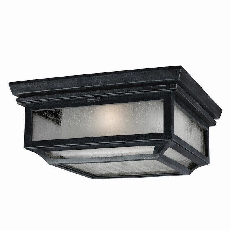 Feiss Shepherd Outdoor Weathered Zinc Flush Light outdoor wall lamp