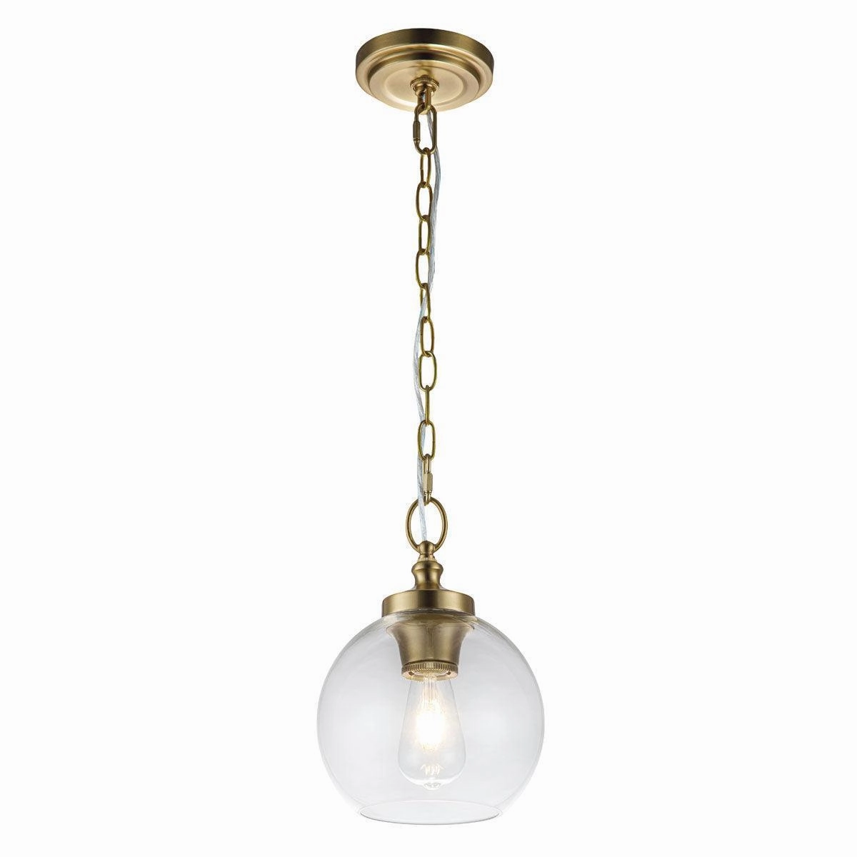 Feiss Tabby 1 Light Mini Pendant - Clear Glass Shade modern ceiling lamp