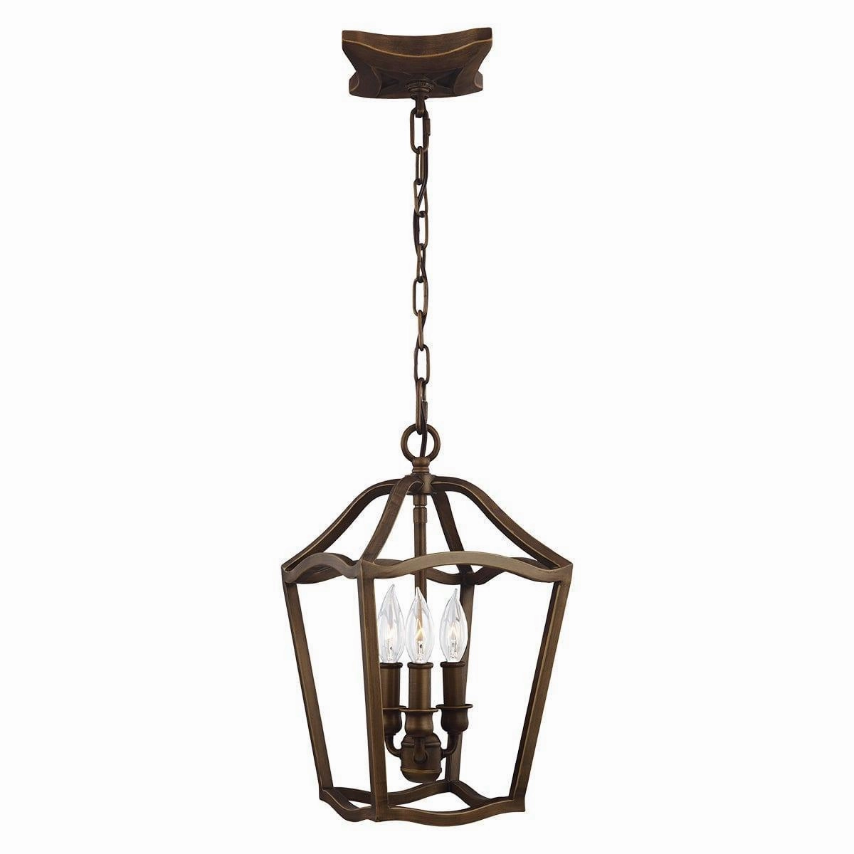 Feiss Yarmouth 3 Light Painted Aged Brass Ceiling Pendant minimalist ceiling light