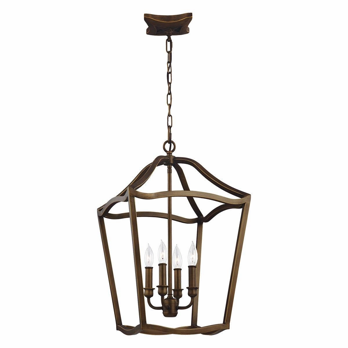 Feiss Yarmouth 4 Light Painted Aged Brass Ceiling Pendant minimalist ceiling light