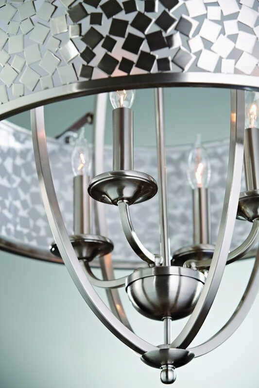 Feiss Zara 4 Light Chrome Pendant Ceiling Light