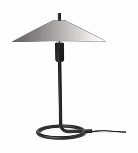 Ferm Living Filo Table Lamp, Square, Black/Mirror Polished designer outdoor lamp