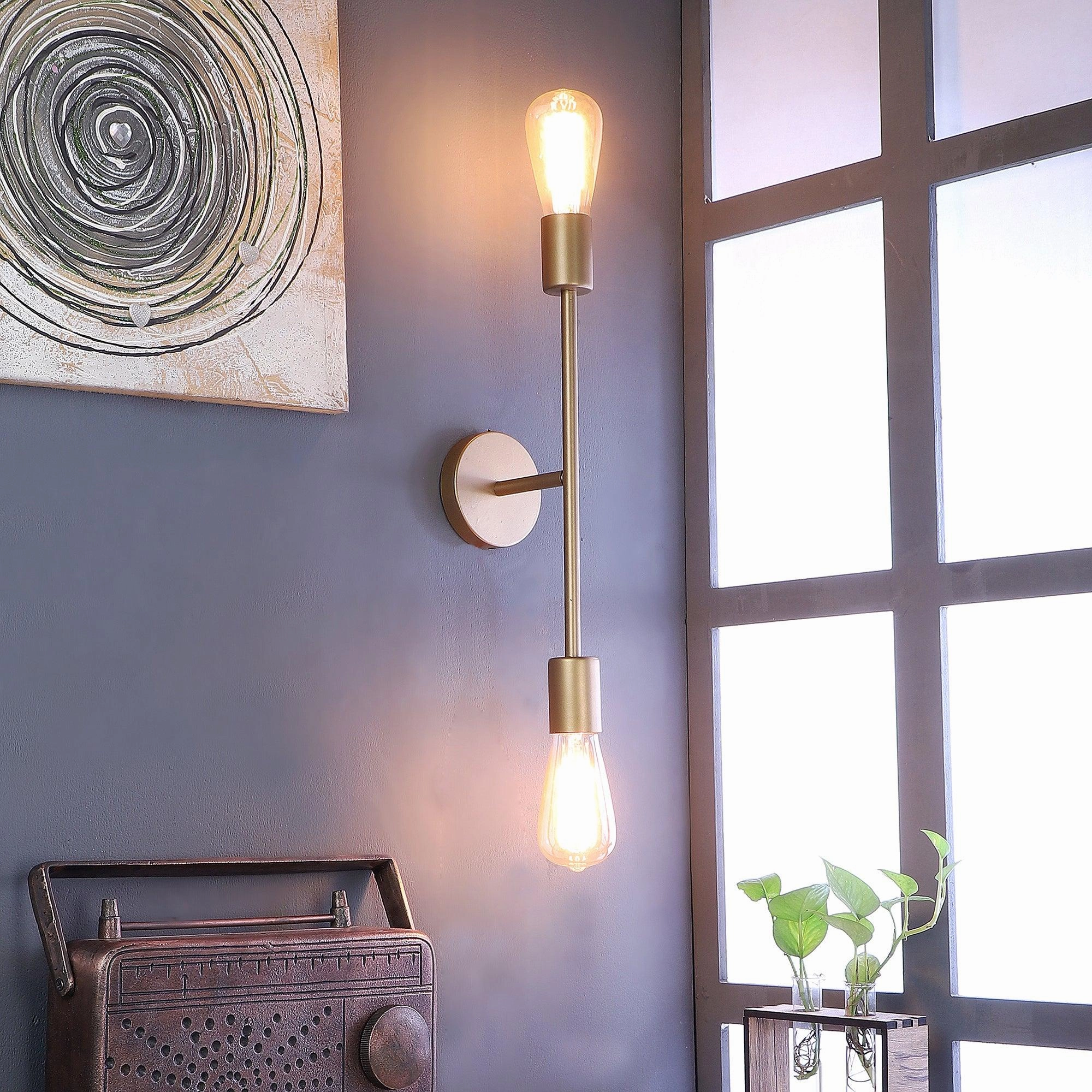 Filo Gold Metal Wall Light by SS Lightings