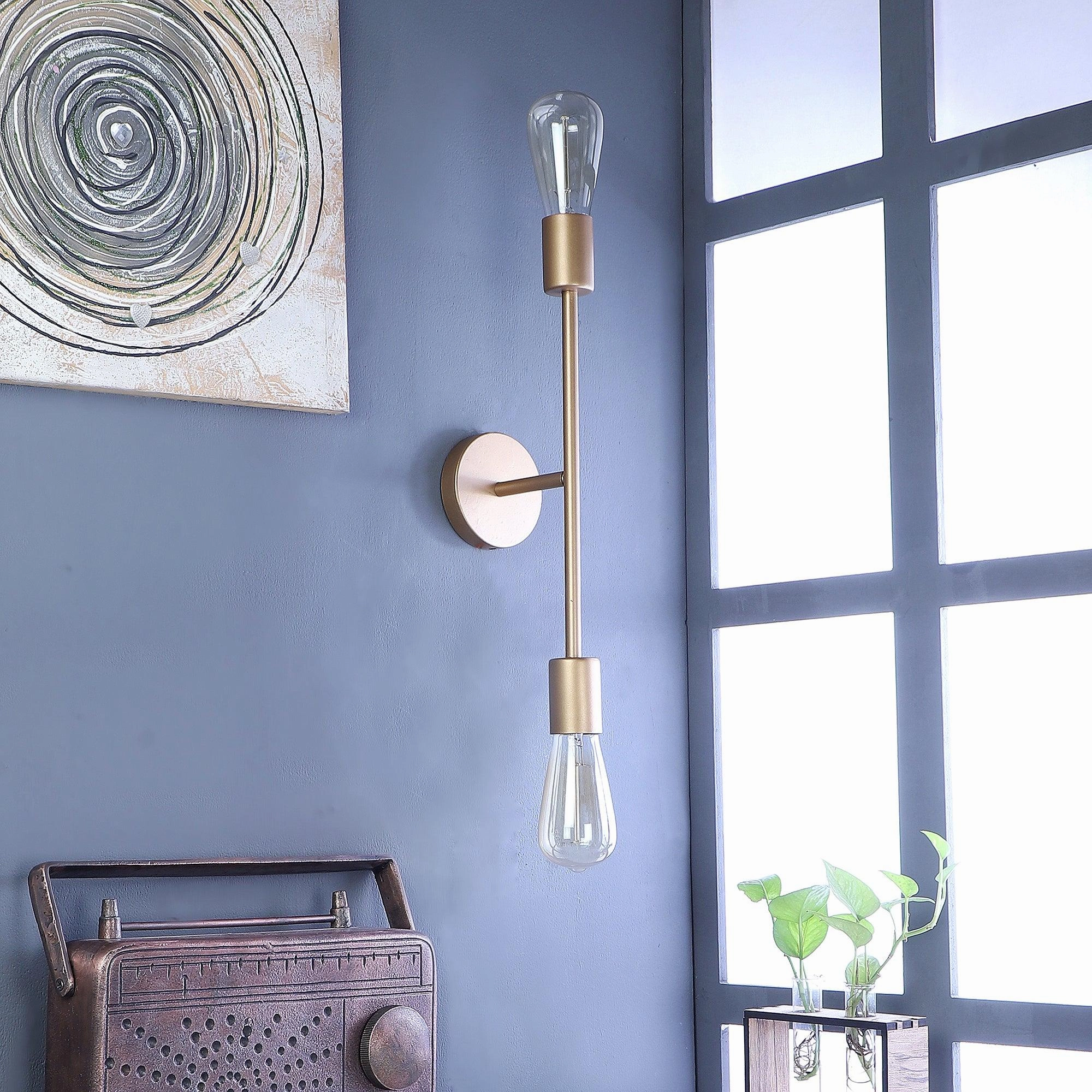 Filo Gold Metal Wall Light by SS Lightings vintage desk lamp