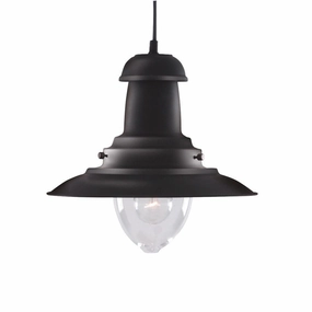 Fisherman Black Ceiling Pendant Light - Clear Glass minimalist ceiling light