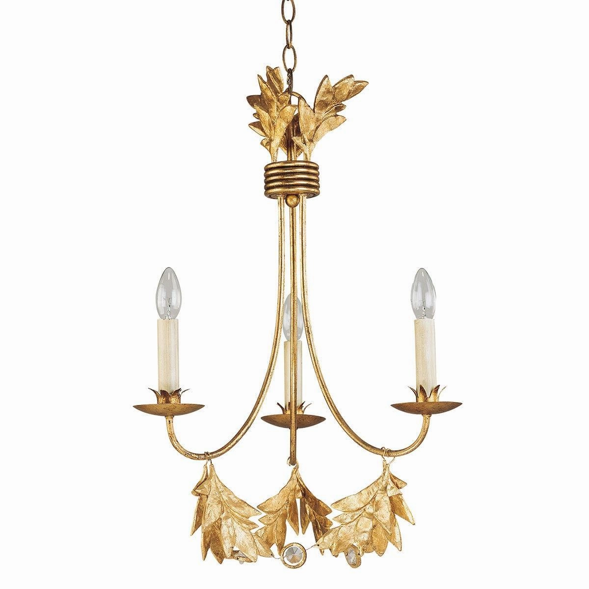 Flambeau Sweet Olive 3 Light Gilded Gold Chandelier minimalist ceiling light