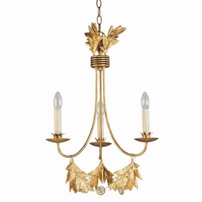 Flambeau Sweet Olive 3 Light Gilded Gold Chandelier minimalist ceiling light