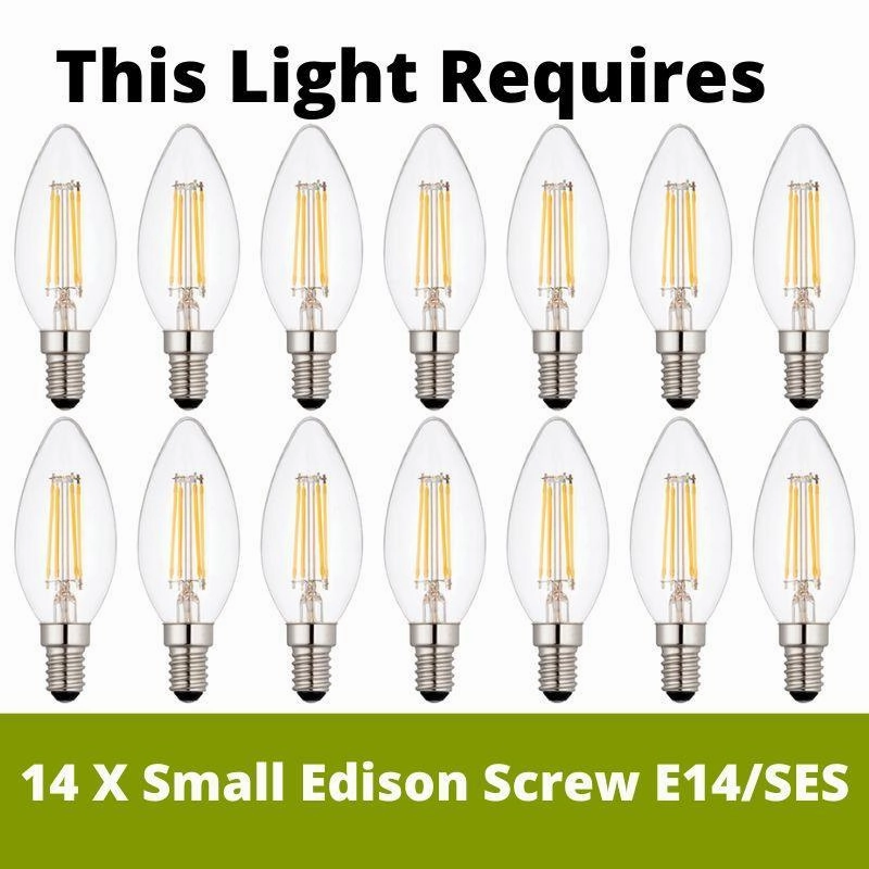 Florence 14 Light Chrome & Crystal Pendant Ceiling Bar