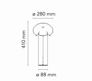 Flos Chiara Table Lamp, Auminium/Anthacite