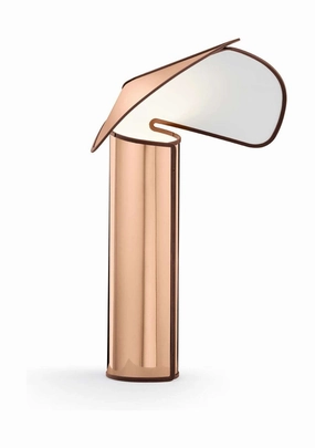 Flos Chiara Table Lamp, Pink Gold/Oxide Red designer outdoor lamp