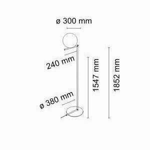 Flos Ic Light F2 Floor Lamp, Brass