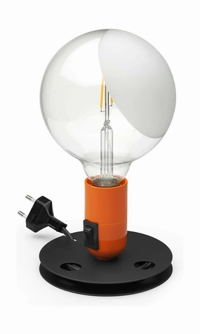 Flos Lampadina Led Table Lamp, Orange designer outdoor lamp