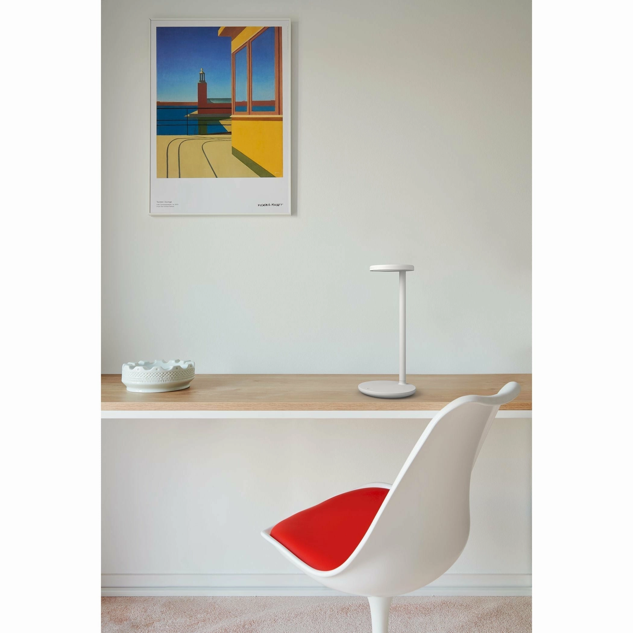 Flos Oblique Qi Table Lamp, Matt White