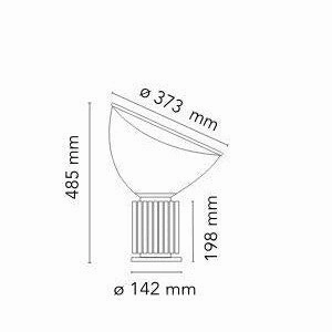 Flos Taccia Small Table Lamp Glass Shade Small, Silver
