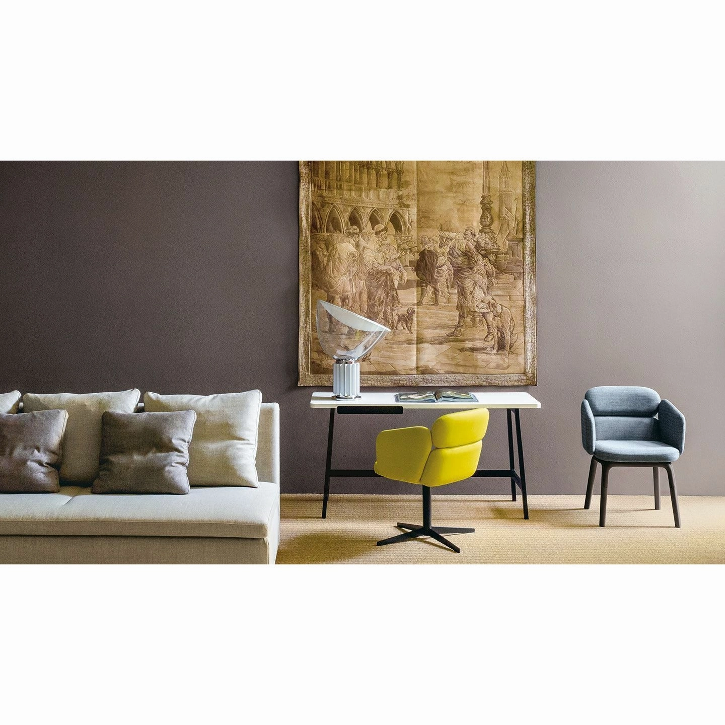 Flos Taccia Small Table Lamp Glass Shade Small, Silver