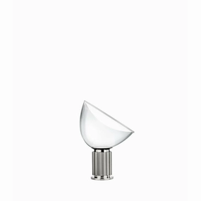 Flos Taccia Small Table Lamp Glass Shade Small, Silver designer outdoor lamp