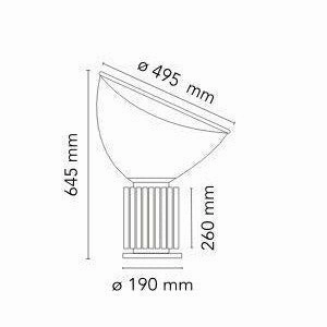 Flos Taccia Table Lamp Glass Shade, Black