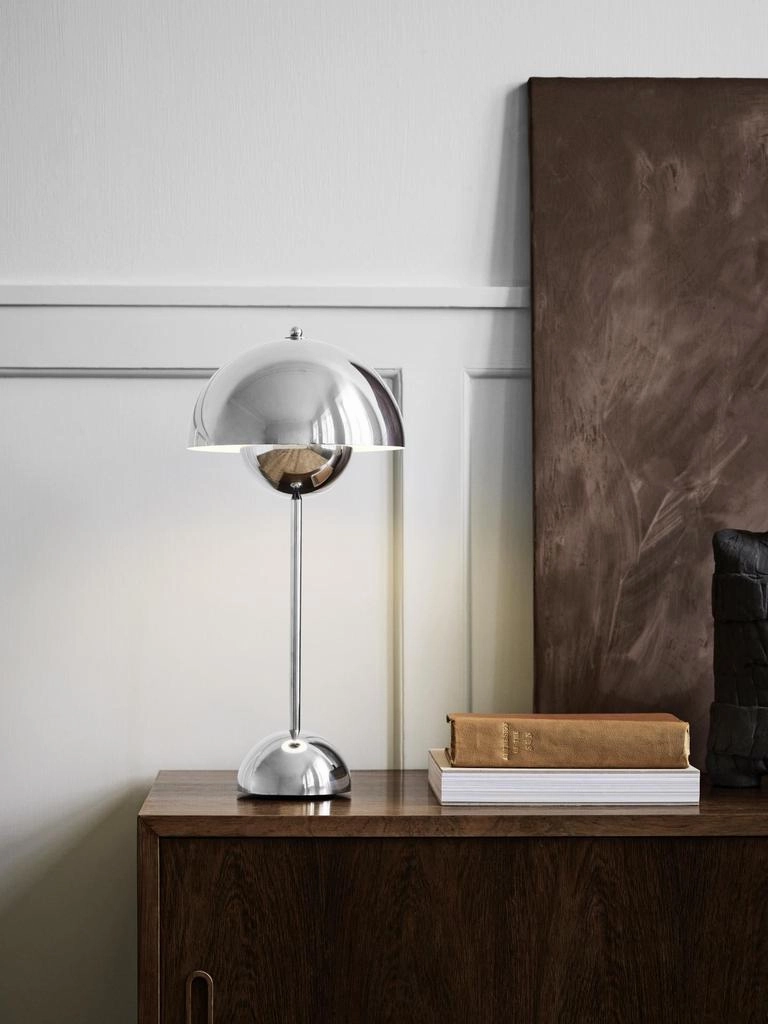 FLOWERPOT VP3 KROM PLATED BORDLAMPE