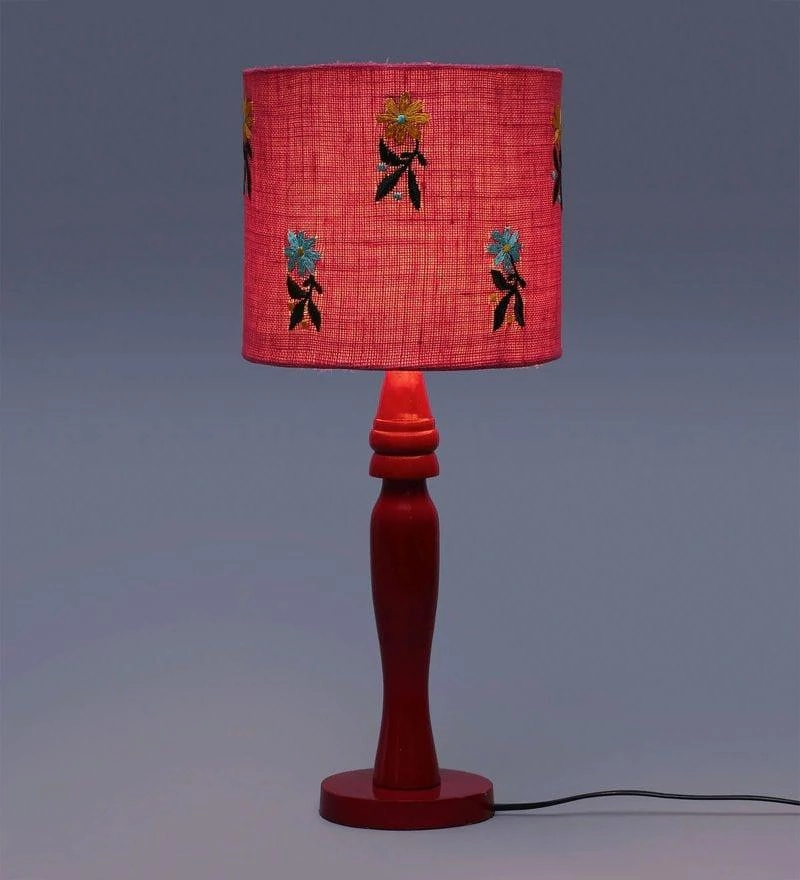 Flowers on Jute Lamp