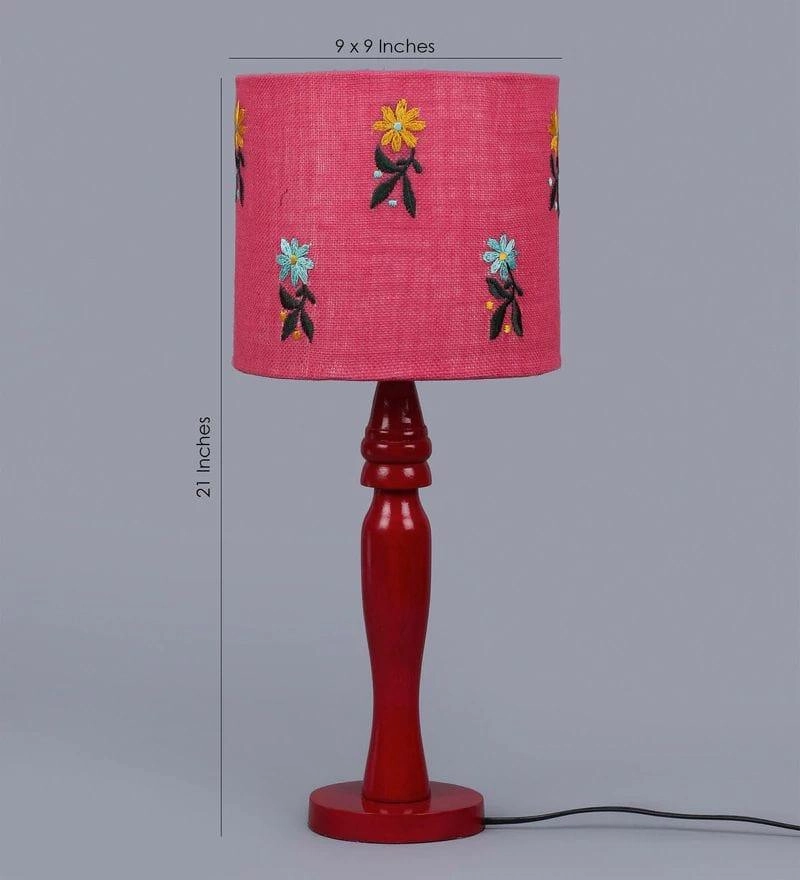 Flowers on Jute Lamp