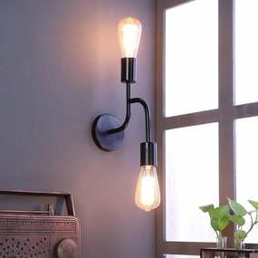 Flute Black Metal Wall Light by SS Lightings vintage desk lamp