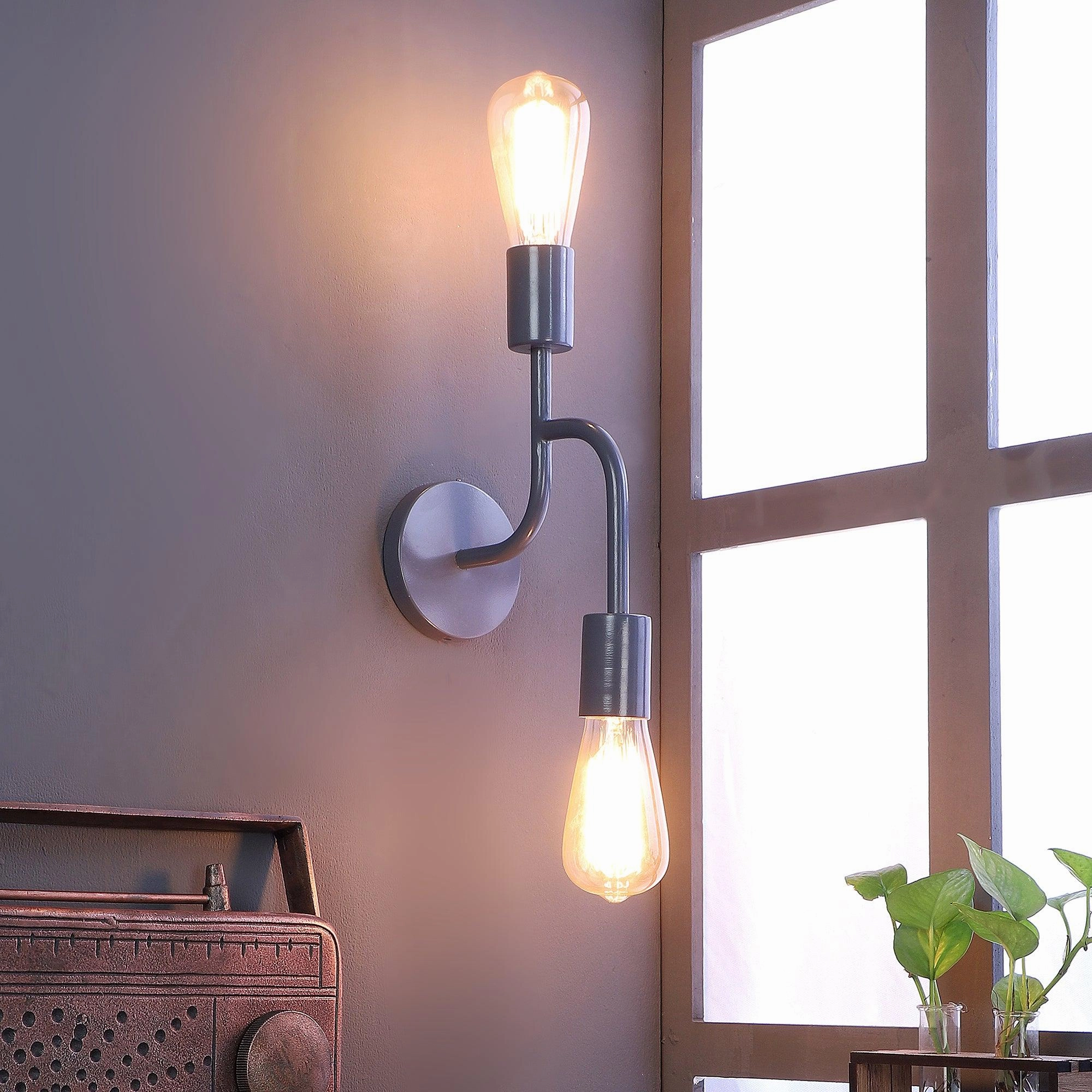 Flute Grey Metal Wall Light by SS Lightings