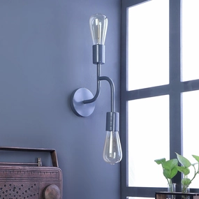 Flute Grey Metal Wall Light by SS Lightings vintage desk lamp
