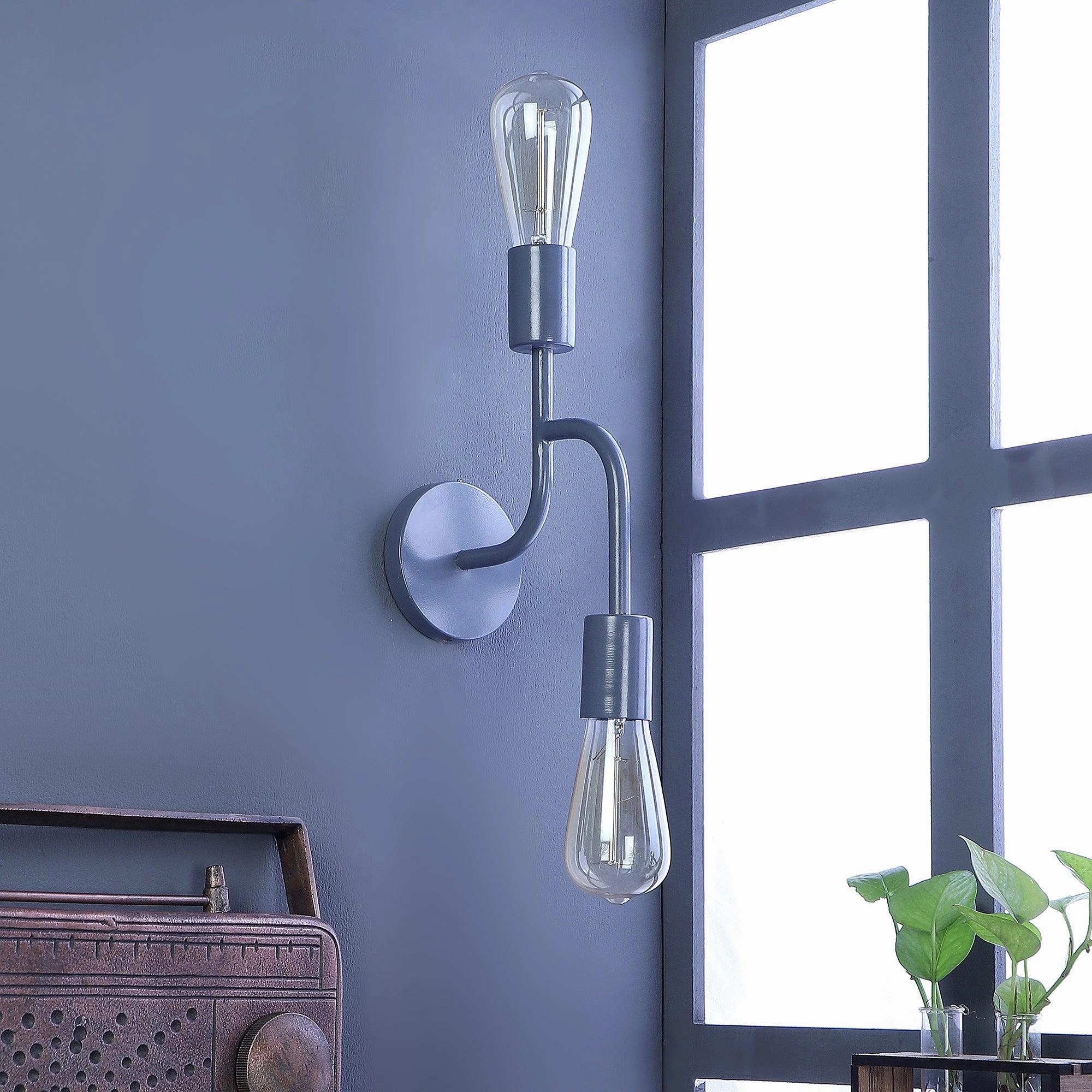 Flute Grey Metal Wall Light by SS Lightings vintage desk lamp