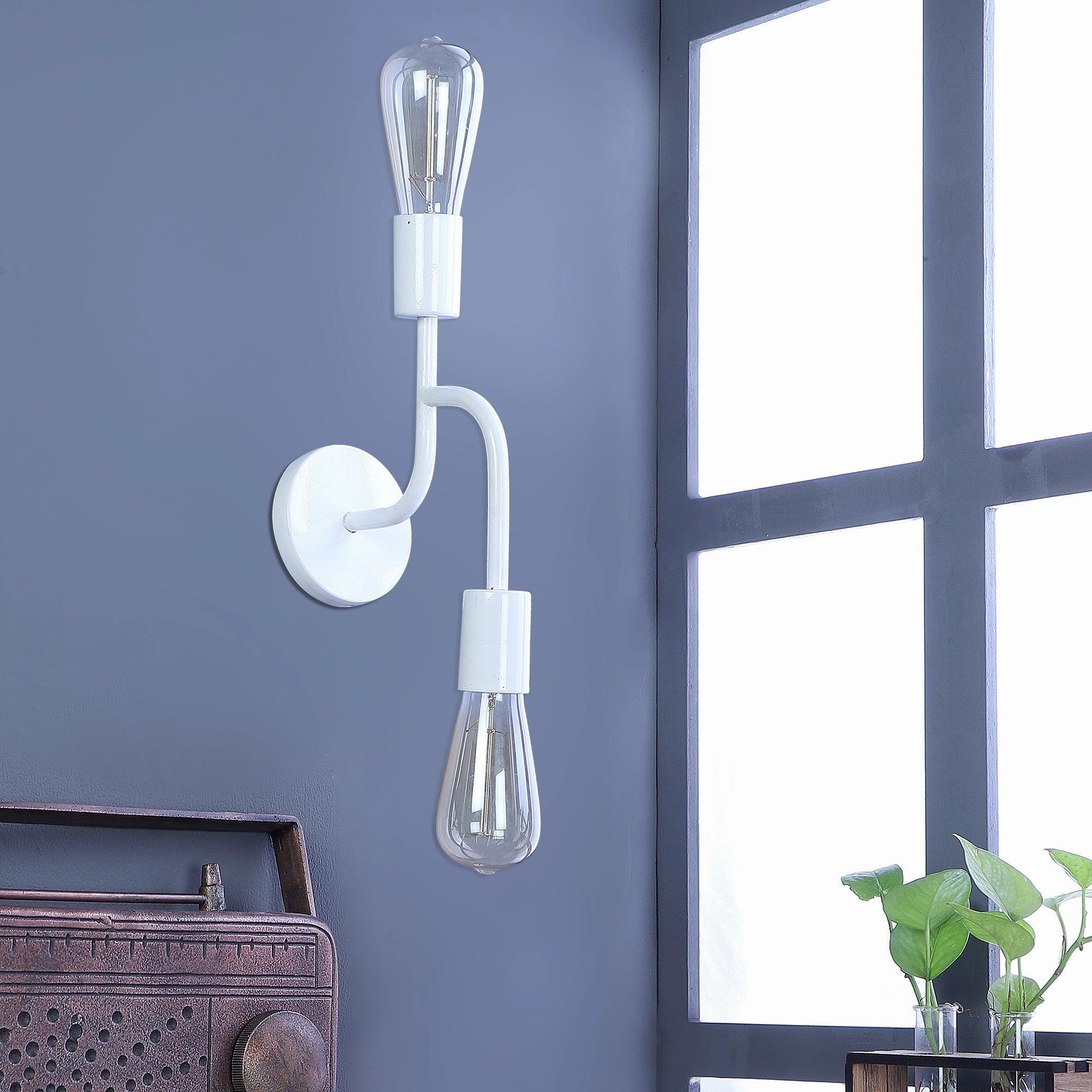 Flute White Metal Wall Light by SS Lightings vintage desk lamp