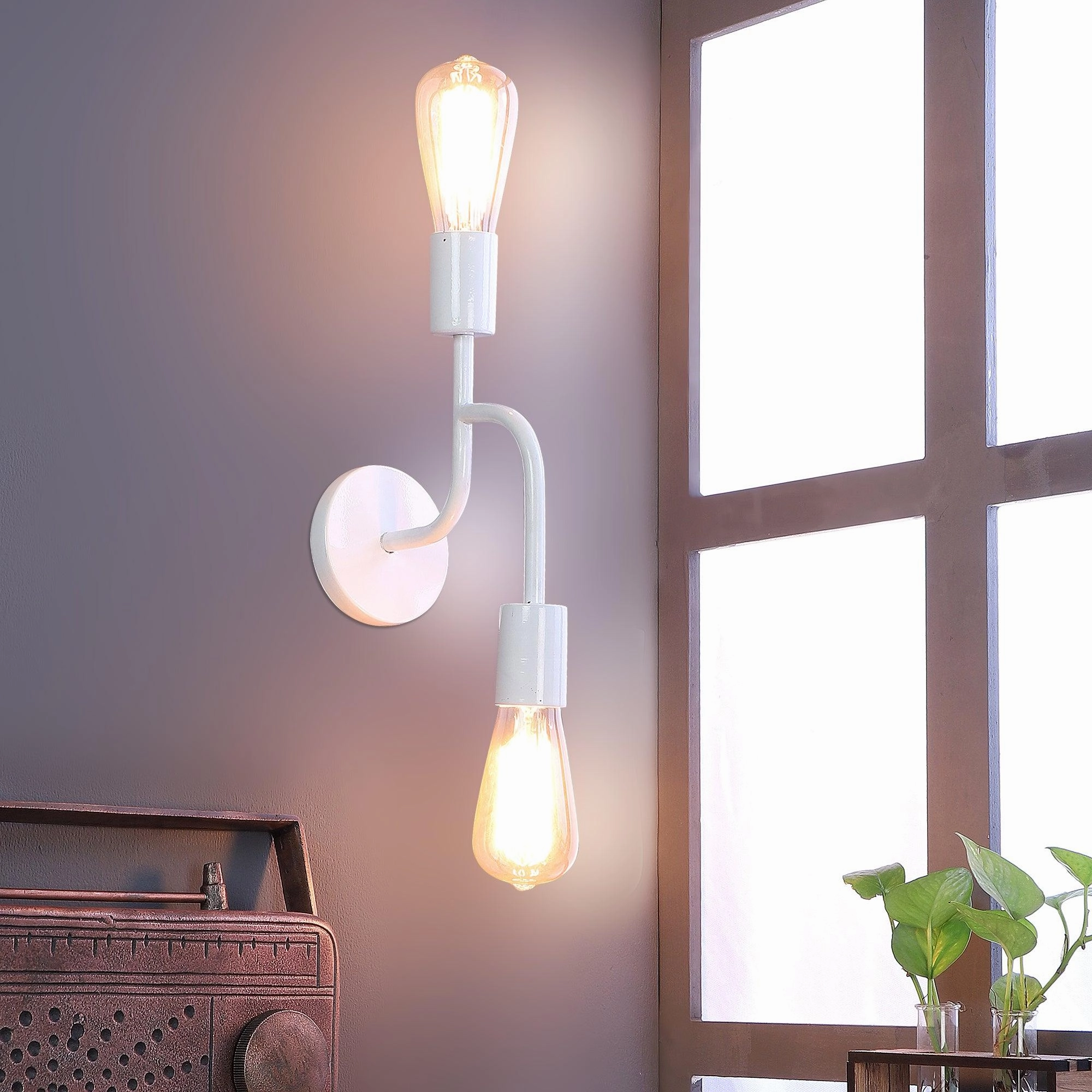 Flute White Metal Wall Light by SS Lightings