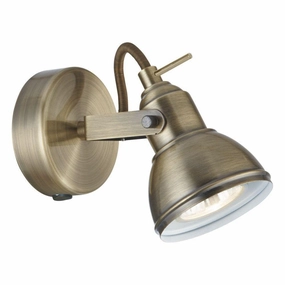 Focus 1 Light Antique Brass Adjustable Spotlight - Switched simple ceiling design light