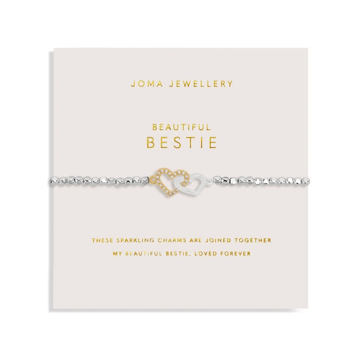 Forever Yours Beautiful Bestie Silver Gold Plated Bracelet 7481 Joma Jewellery