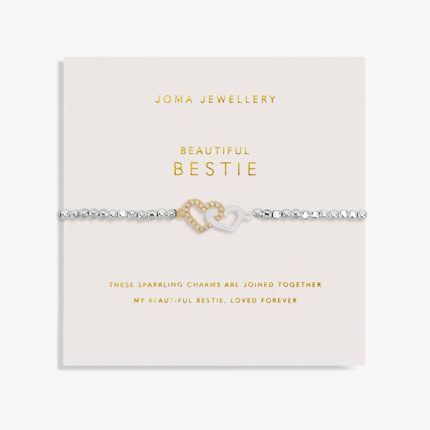 Forever Yours Beautiful Bestie Silver Gold Plated Bracelet 7481 Joma Jewellery