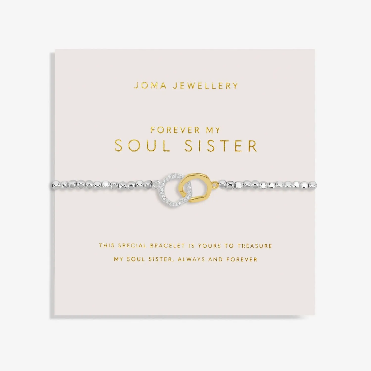 Forever Yours Forever My Soul Sister Silver Gold Plated Bracelet 7480 Joma Jewellery