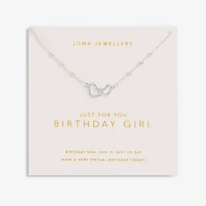 Forever Yours Just For You Birthday Girl Silver Plated Necklace 7486 Joma Jewellery