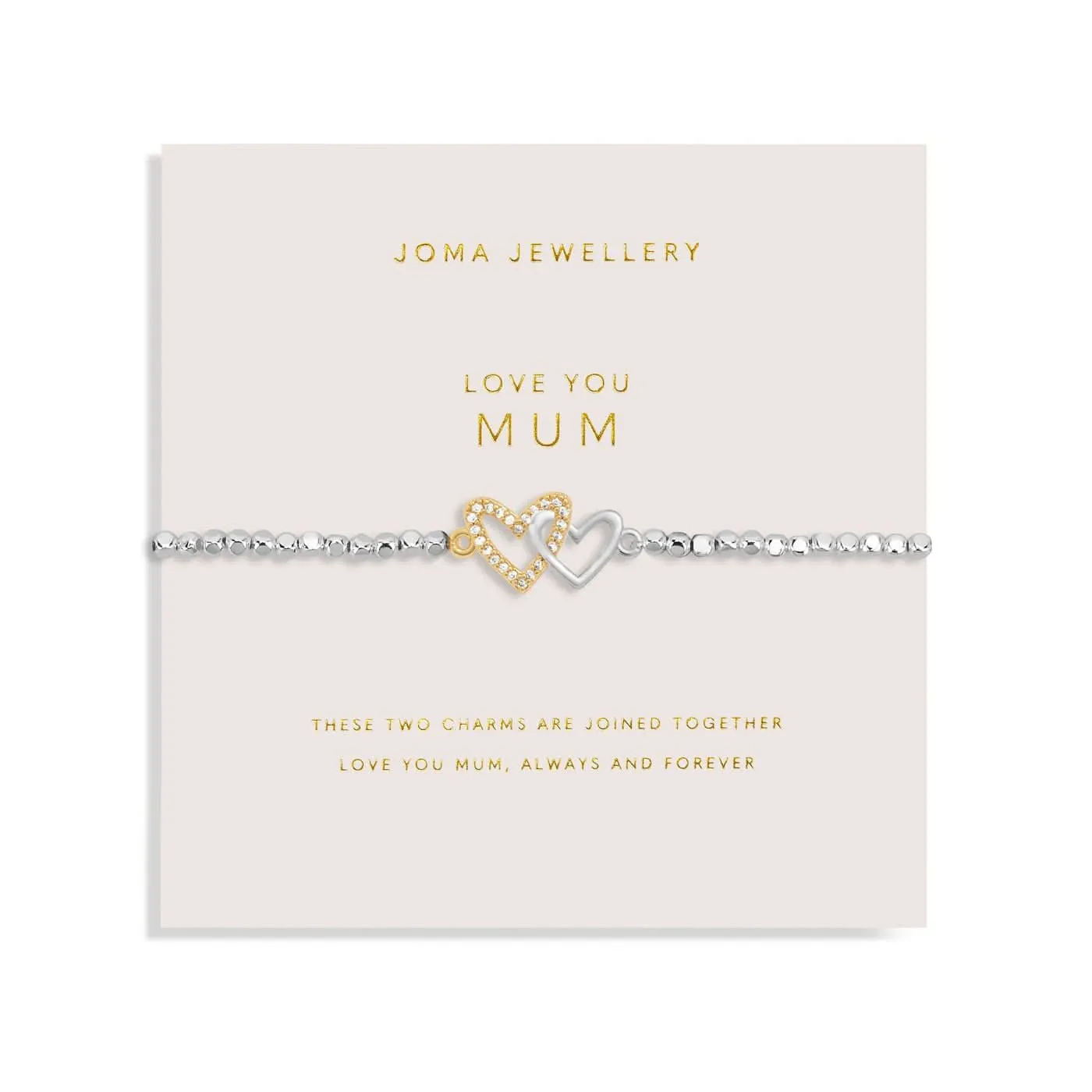 Forever Yours Love You Mum Silver Gold Plated Bracelet 7477 Joma Jewellery
