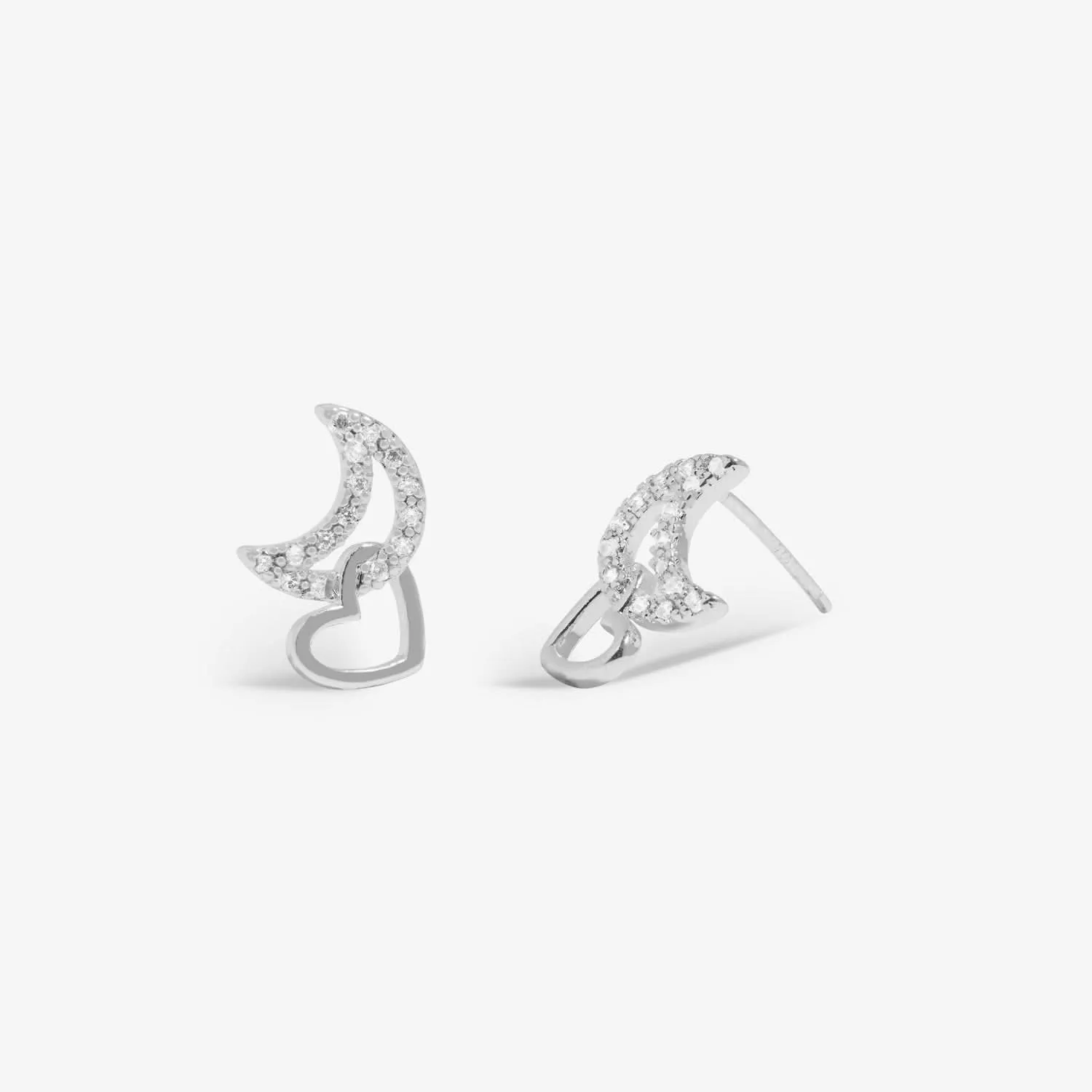 Forever Yours Love You To The Moon Silver Plated Earrings 7507 Joma Jewellery