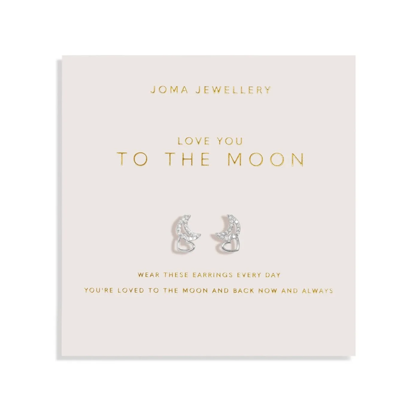 Forever Yours Love You To The Moon Silver Plated Earrings 7507 Joma Jewellery