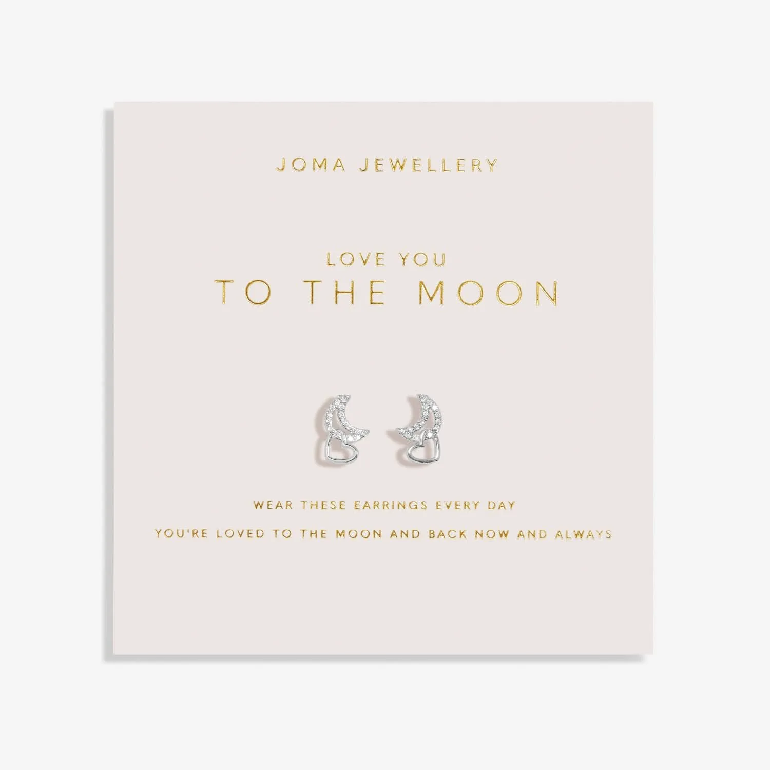 Forever Yours Love You To The Moon Silver Plated Earrings 7507 Joma Jewellery