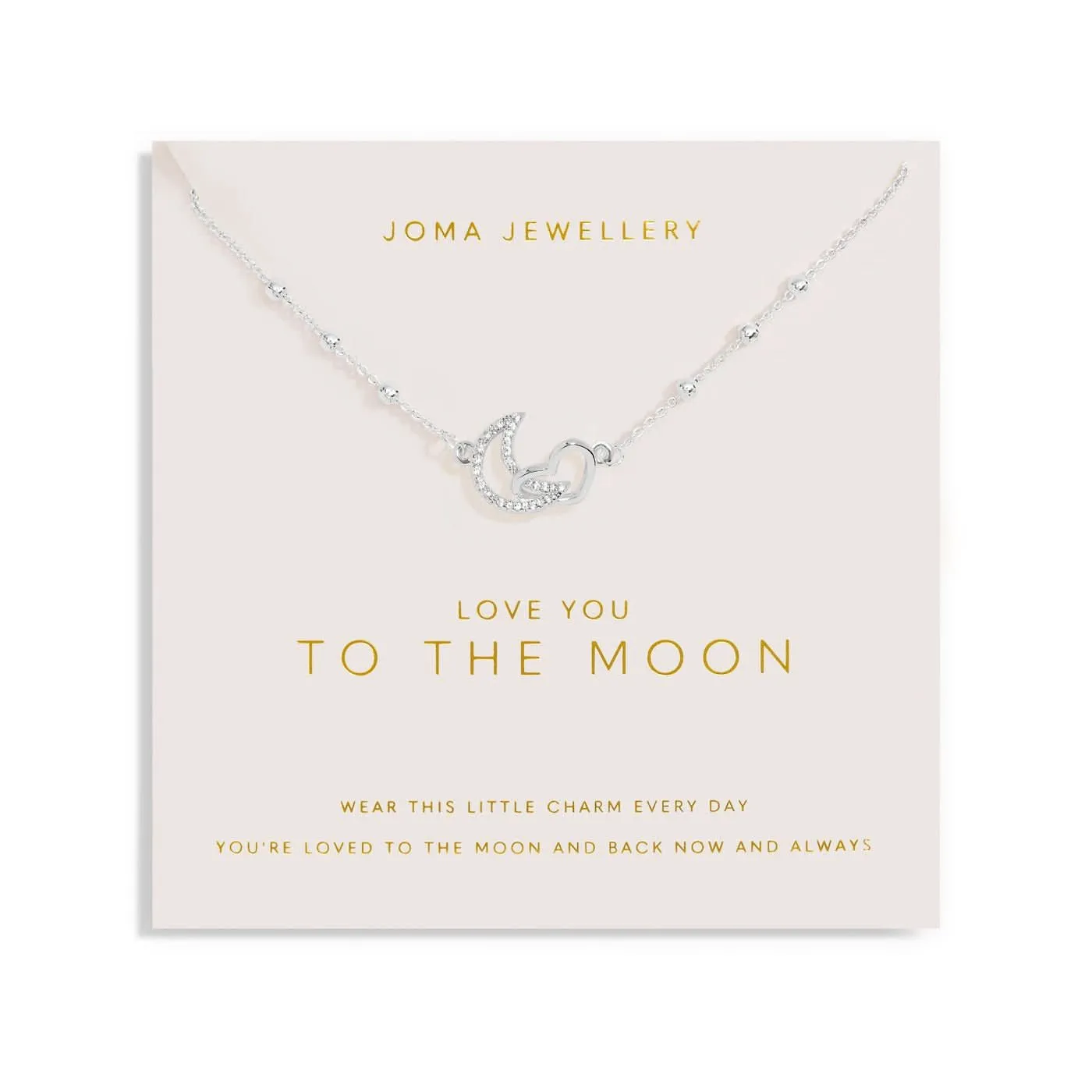 Forever Yours Love You To The Moon Silver Plated Necklace 7488 Joma Jewellery