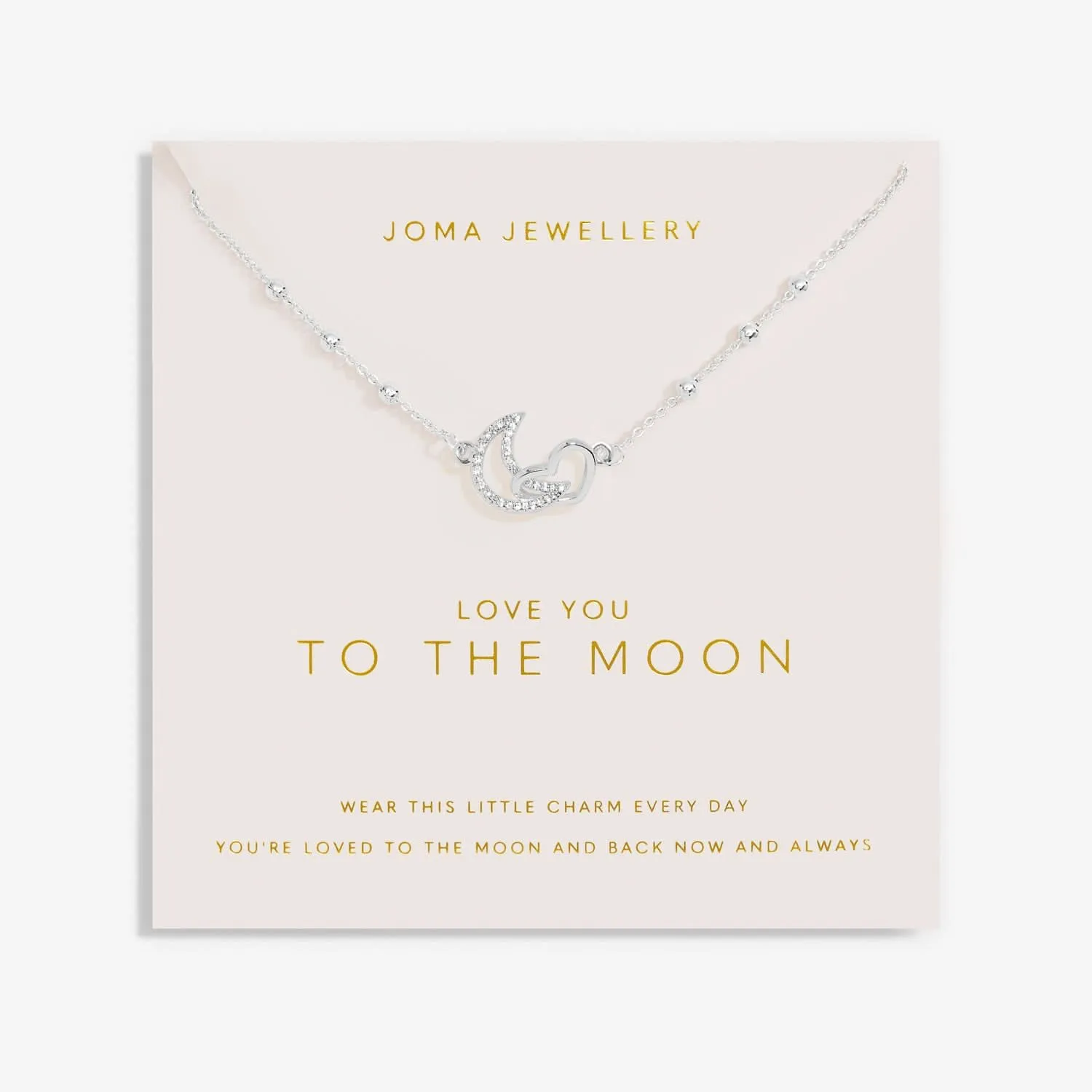 Forever Yours Love You To The Moon Silver Plated Necklace 7488 Joma Jewellery
