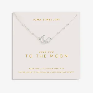 Forever Yours Love You To The Moon Silver Plated Necklace 7488 Joma Jewellery