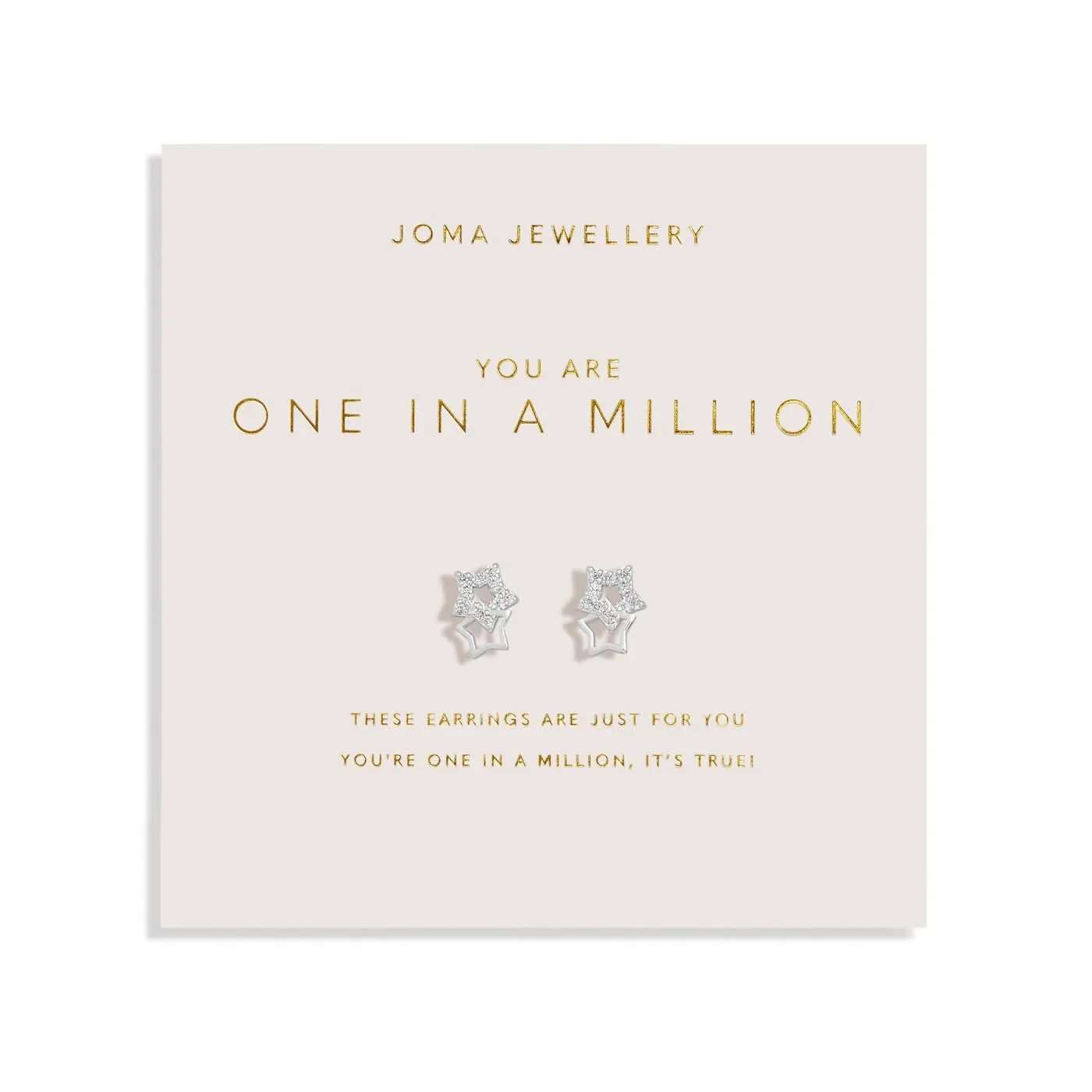 Forever Yours You Are One A Million Silver Plated Earrings 7510 Joma Jewellery