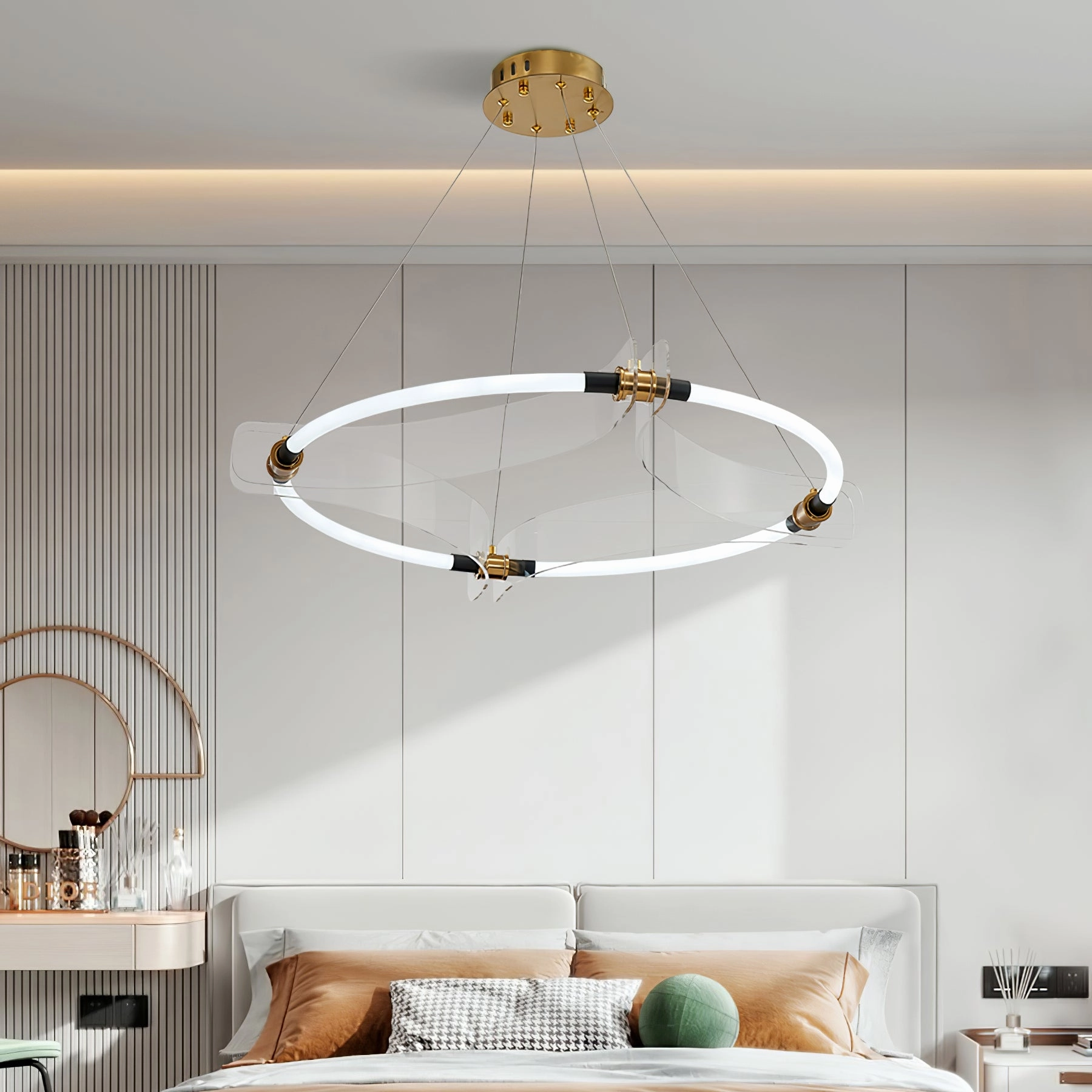 Four Acrylics Round Chandelier